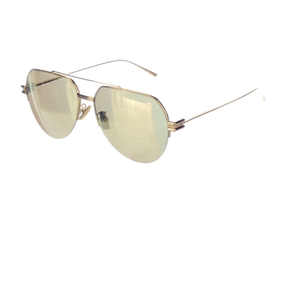Bottega Veneta Gold Aviation Sunglasses-mirrored lenses (includes case )